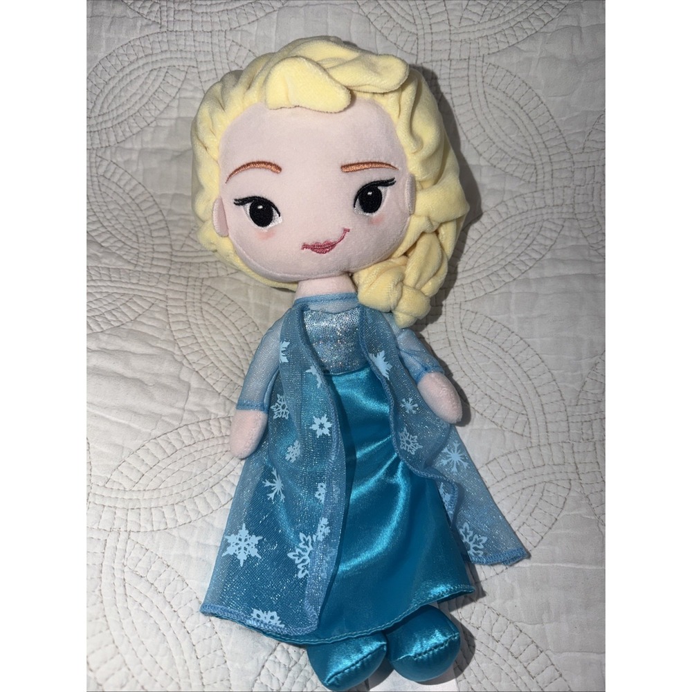 Disney Parks Frozen Elsa Big Face 12" Plush Toy Doll